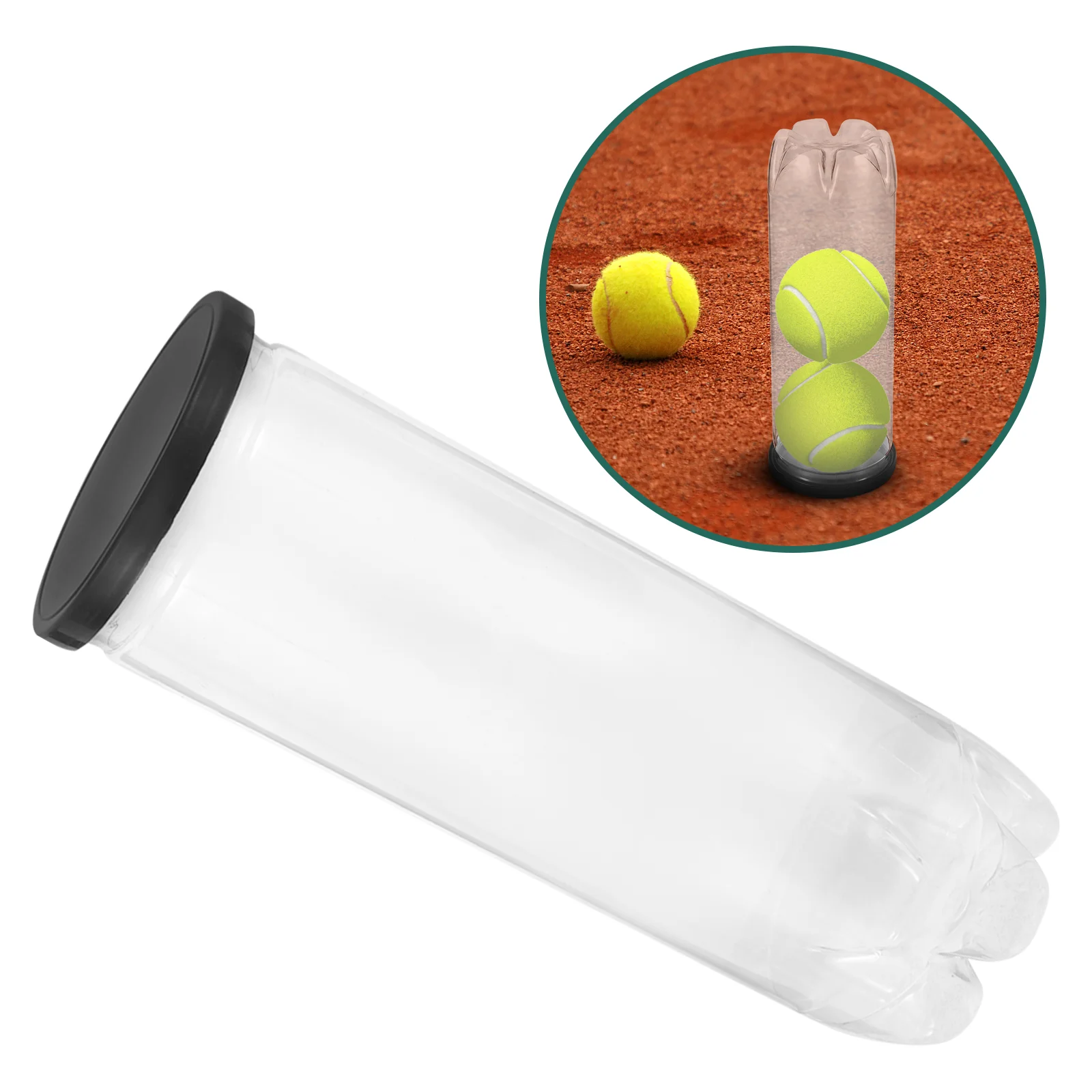 4 Pcs Clear Ball Container Tennis Supply Cylinder Balls Storage Holder Multi-function with Cover Pvc