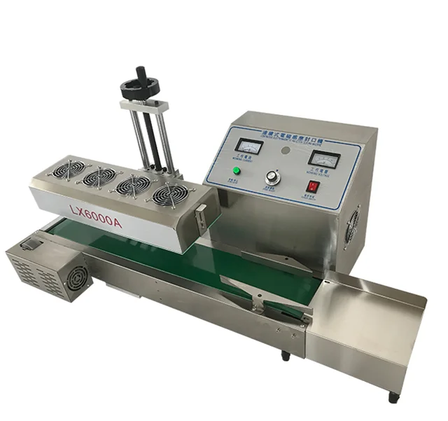 

20-100MM LX-6000 Continuous Induction/Full Automatic Aluminum Foil Tin Foil Bottle Oil Drum Sealing Machine