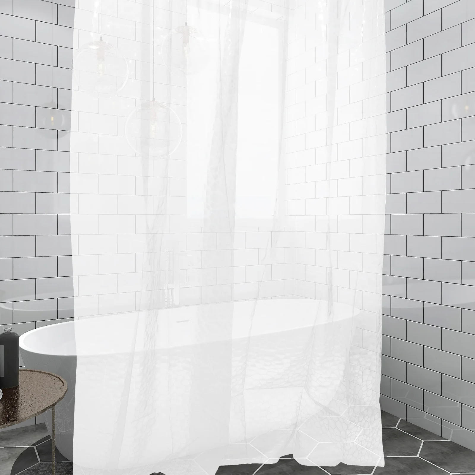 

Shower Curtain Peva Material Long Bathroom Shower Liner Decorative Bath Curtain Household Accessory Bath Accessory