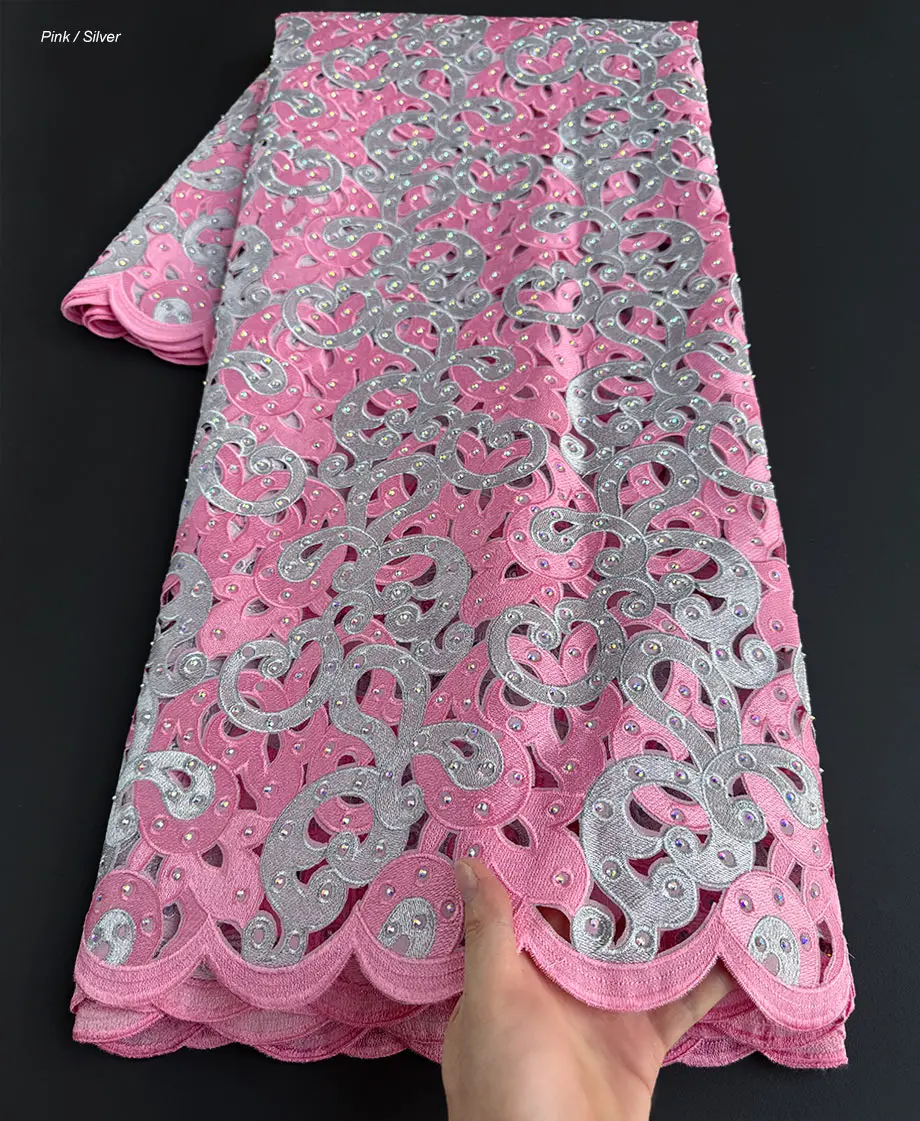 Highest Grade British Handcut Lace Original Austria Organza Soft African Embroidery Lace Fabric for Celebrants Wedding