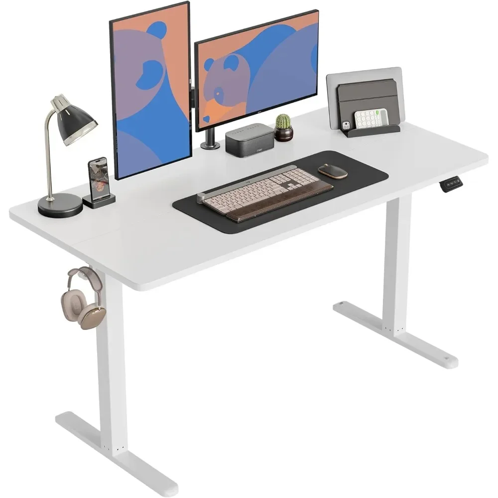 Height Adjustable Electric Standing Desk, Stand Up Table, Sit Stand Home Office Desk with Splice Board