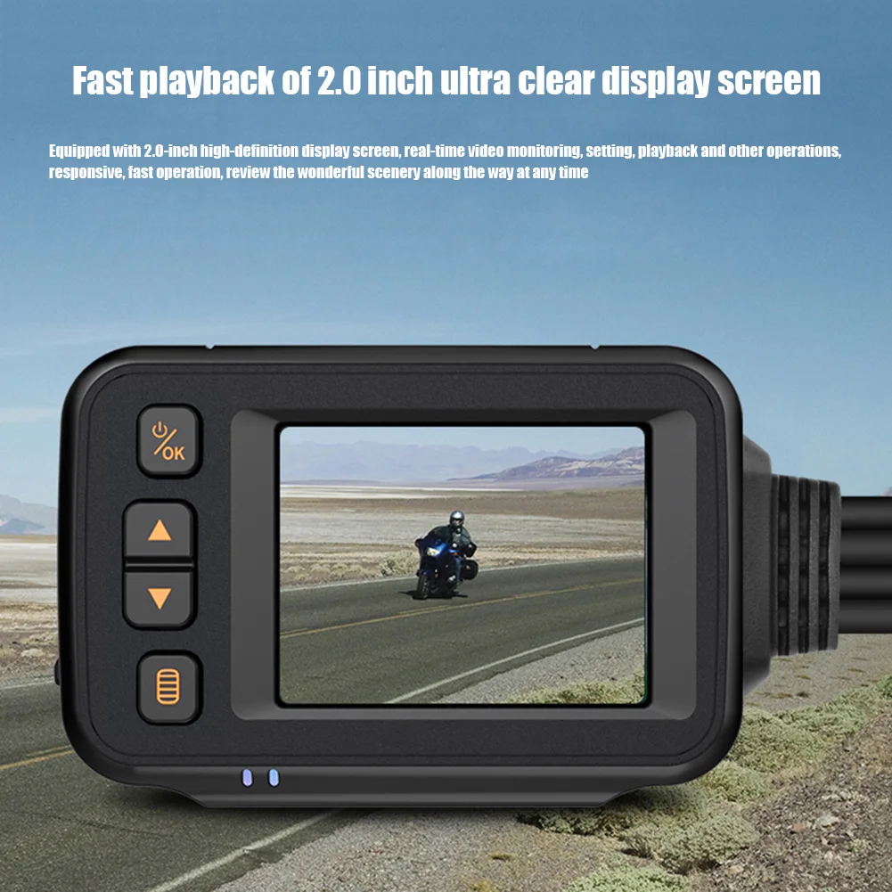 Motorcycle DVR HD 1080P IP65 Waterproof Motorcycle Driving Recorder Parking Monitor Video Recorder Dynamic Induction