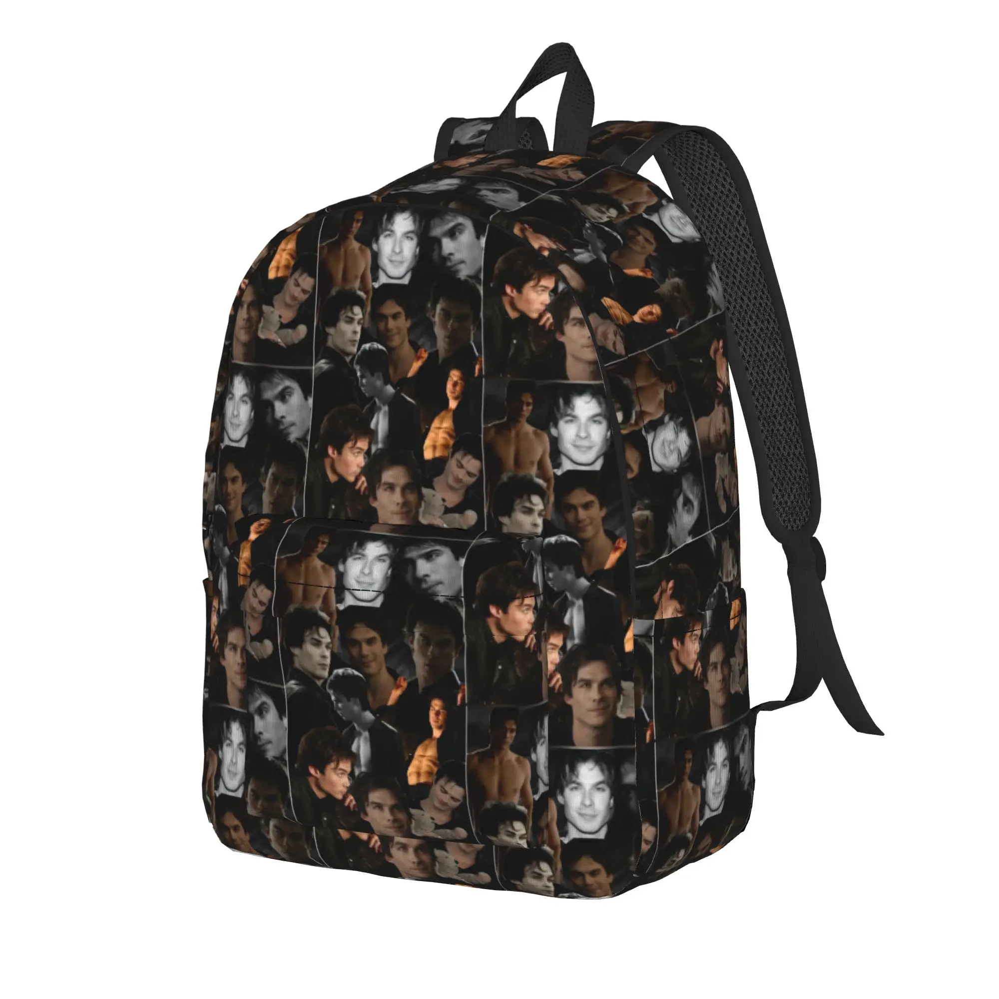 The Vampire Diaries Resuable Movie Backpack Damon Salvatore Daily Backpacks Teen Design Soft High School Bags Casual Rucksack