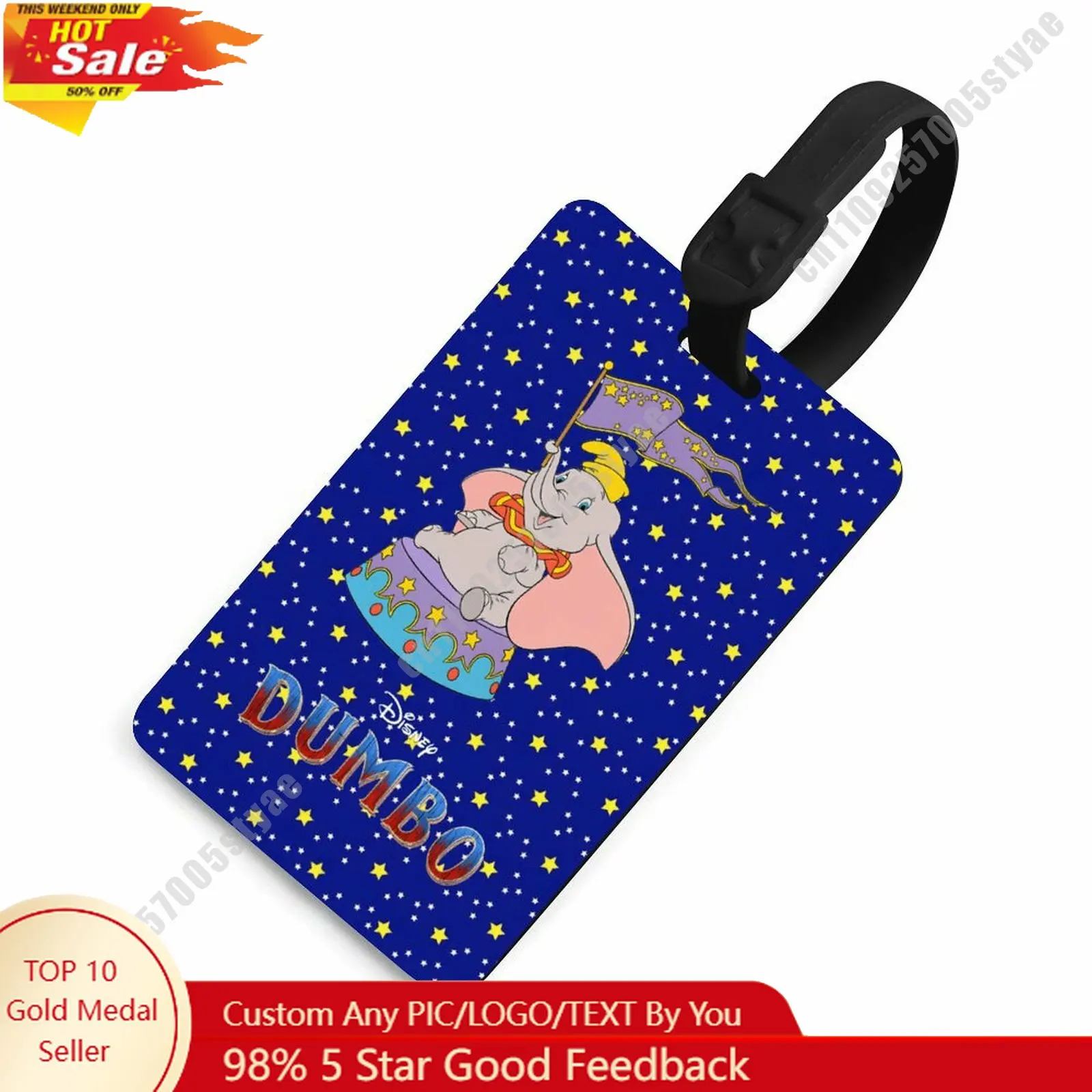 

Dumbo Luggage Tags Disney Personalized Customized Your Name Phone Number Address Anti Loss Travel Wearable Pendant