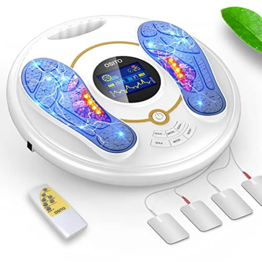 

Foot Circulation Stimulator Plus EMS TENS: Medical-Grade Foot and Leg Massager for Plantar Fasciitis, Neuropathy, Pain Relief,