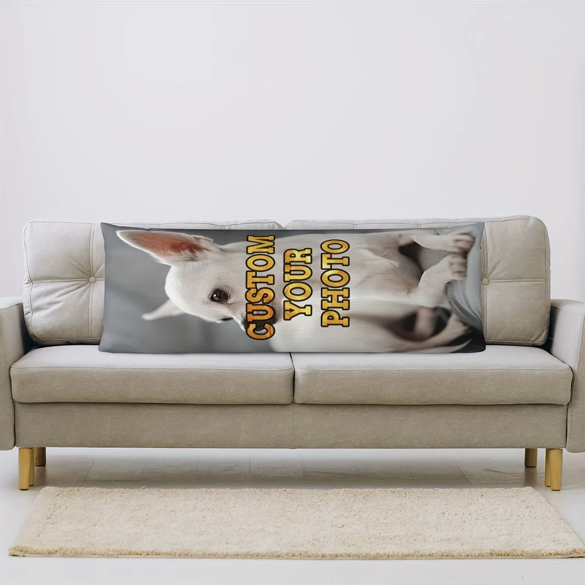 Customized photo pillow cover soft short plush, double-sided printed, bohemian style, 20x54 inches suitable for sofa and bedroom