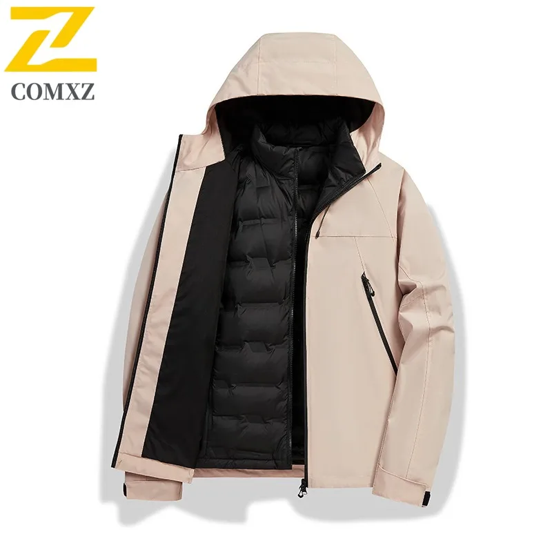COMXZ Men Padded Jacket 2025 Warm Functional Waterproof Mountaineering Padding Coat Snowy Windproof High-Quality Winter Jackets