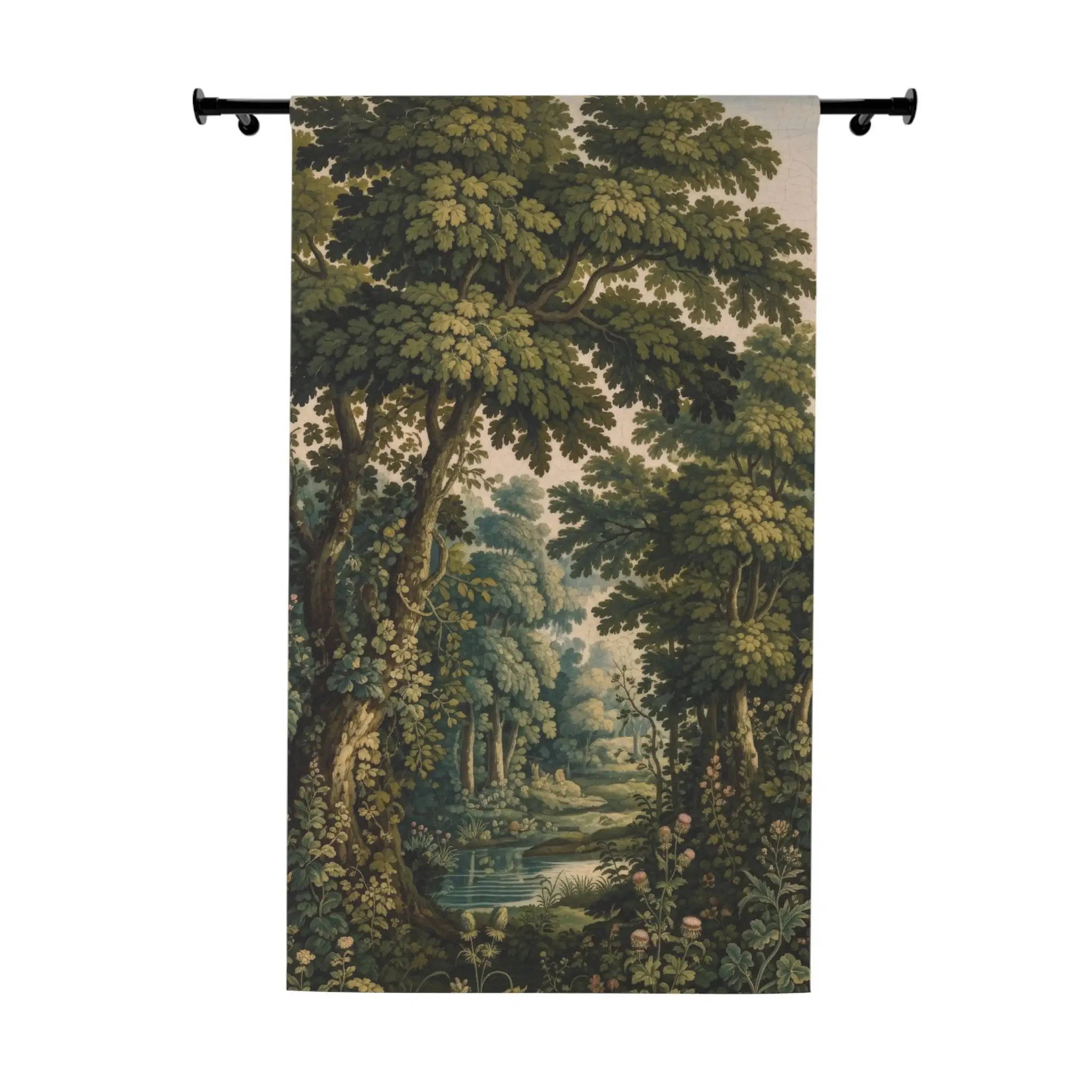 Lush Garden Mural Curtains for Living Room Home Decor Realistic Forest Scene Window Drapes