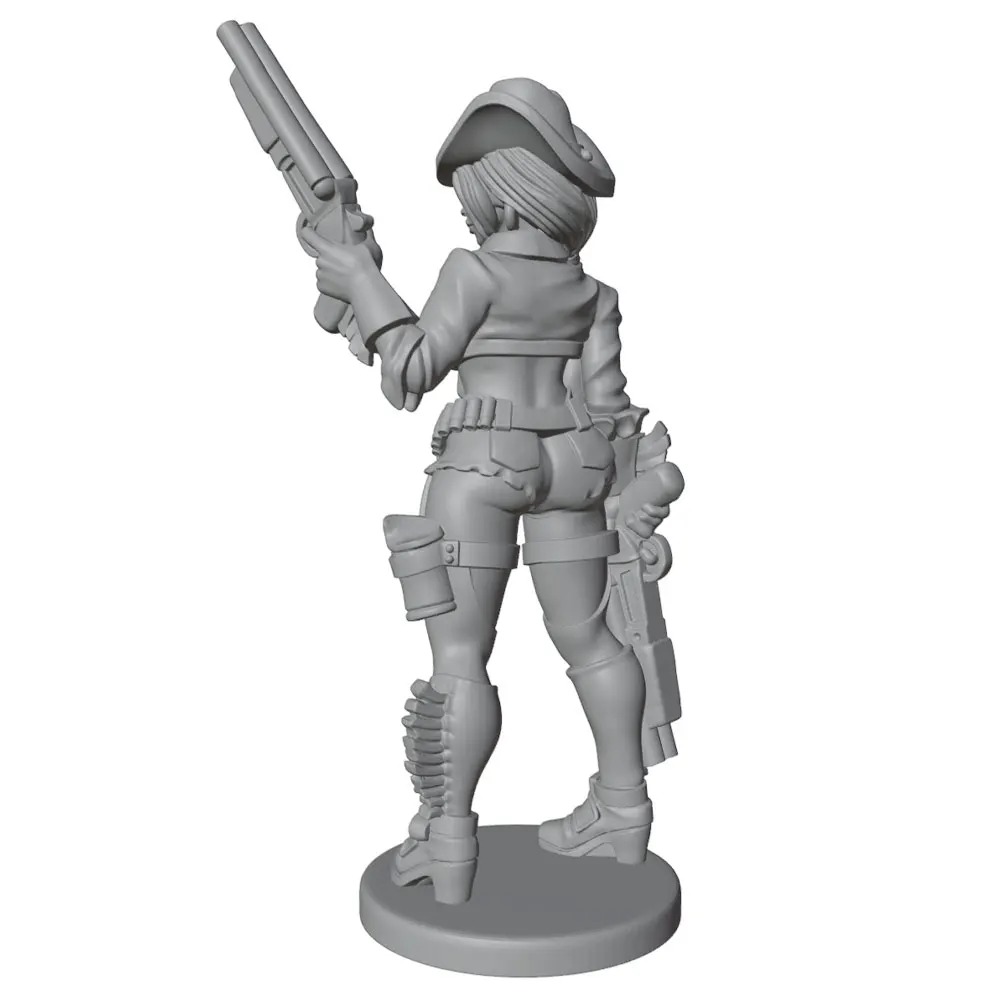 Figura resina miniatura vaquera sin pintar para rol y coleccionismo - imagen 4