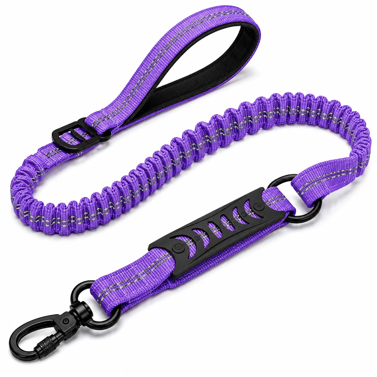 Dog Travel Essentials Shock Absorbing Dog Leash, Reflective Dual Handle Bungee Leash for Walking Hiking Running