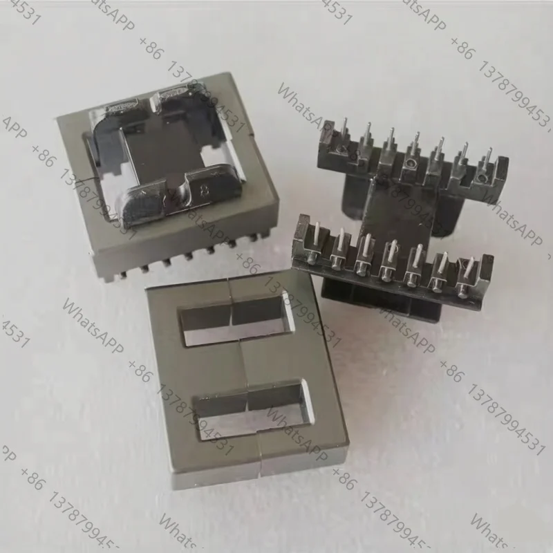 1 Set EE Type Transformer Ferrite Magnetic Core Coil Former Horizontal  EE10 EE13 EE16 EE19 EE25 EE30 EE40 4+4 5+5 7+7 Pin view 5