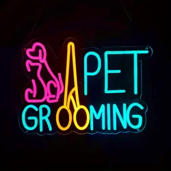 Pet Grooming LED Neon Light Sign Adjustable Brightness USB Powered for Salon Store and Home Decor Ideal Gift for Pet Lovers