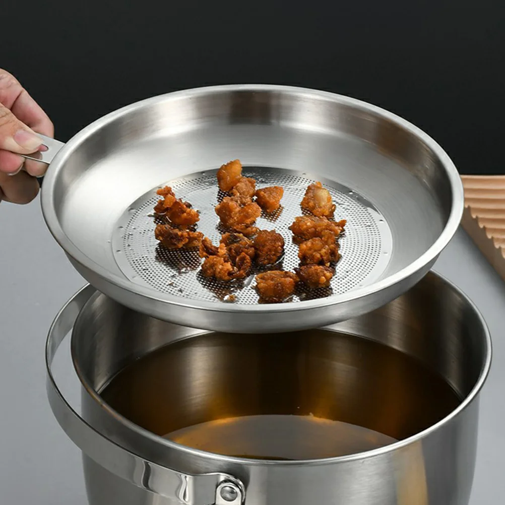 

Stainless Steel Strainer Pot With Lid For Bacon Fat Storage Filtered Cooking Oil Kitchen Grease Saver Fine Mesh Metal Container