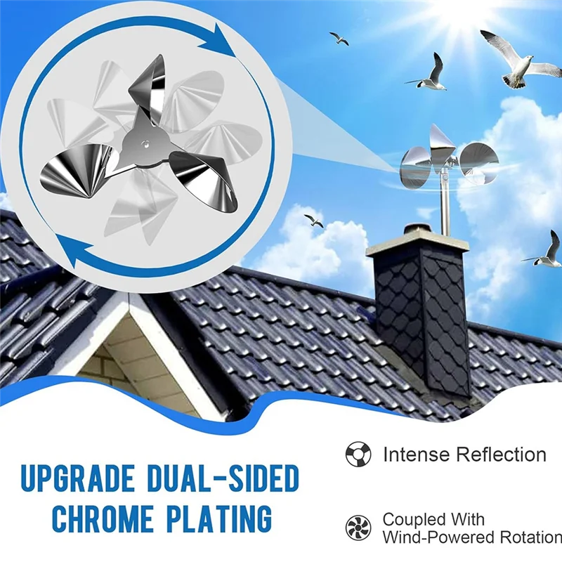 AT05-Wind Powered Scare Devices, Reflective Kites For Yard, Garden, Rooftop And Vegetable Gardens, All Birds Such As Pigeons