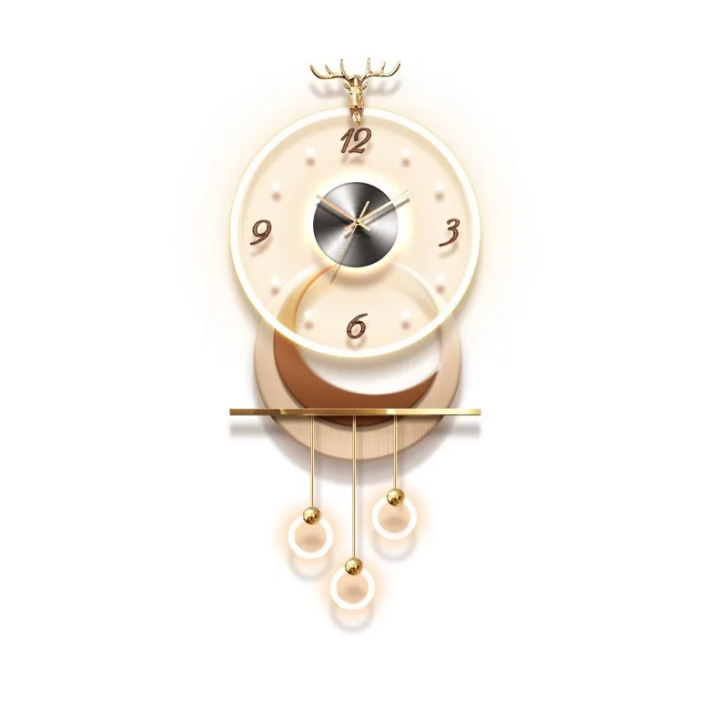 

Entrance clock light luxury corridor end three-dimensional led ambient light hanging painting advanced sense luminous mural
