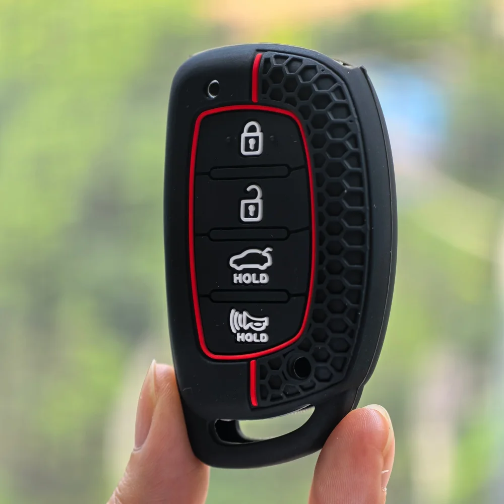 

Silicone Car Smart Key Case Cover For Hyundai Creta Ix35 Ix45 I10 I30 I40 Tucson Santa Fe Rena Sonata Elantra Accessories