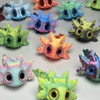 3D Printed Salamander Figures Animal Toys Dinosaur Model Multi-Joint Movable Simulation Big Eyes Fidget Toys Decor Kids Gift