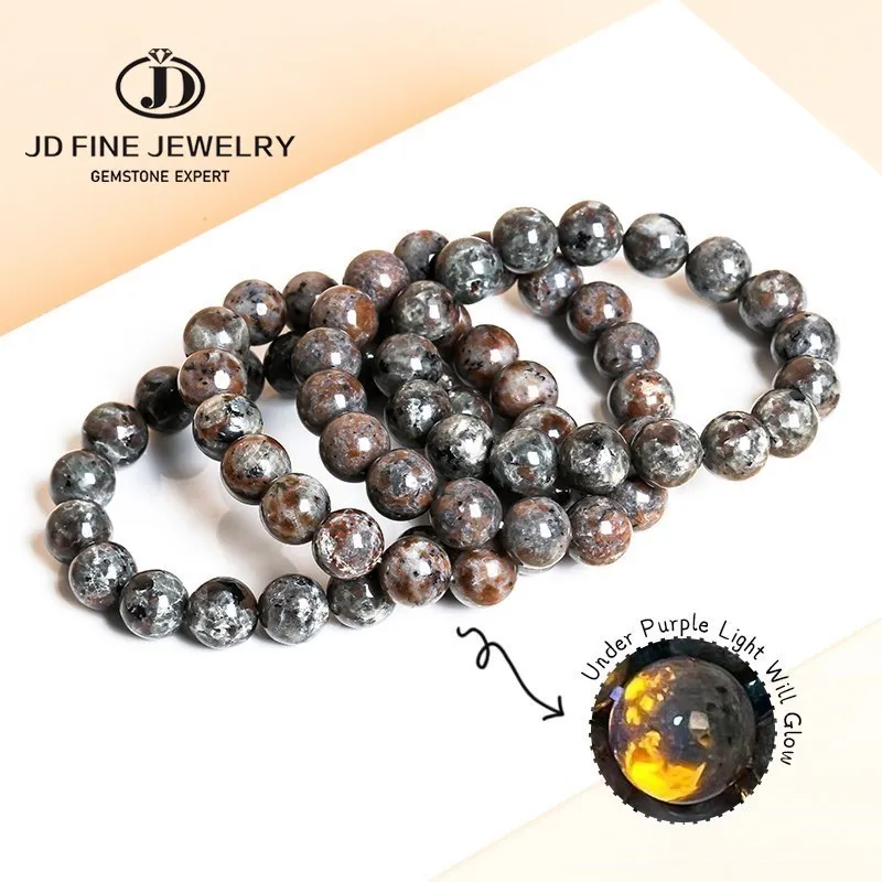 JD Natural Flame Stone Beaded Bracelet Men Women Powerful Chakra Yooperlite Fire Stone Energy Meditation Fengshui Bangle Jewelry