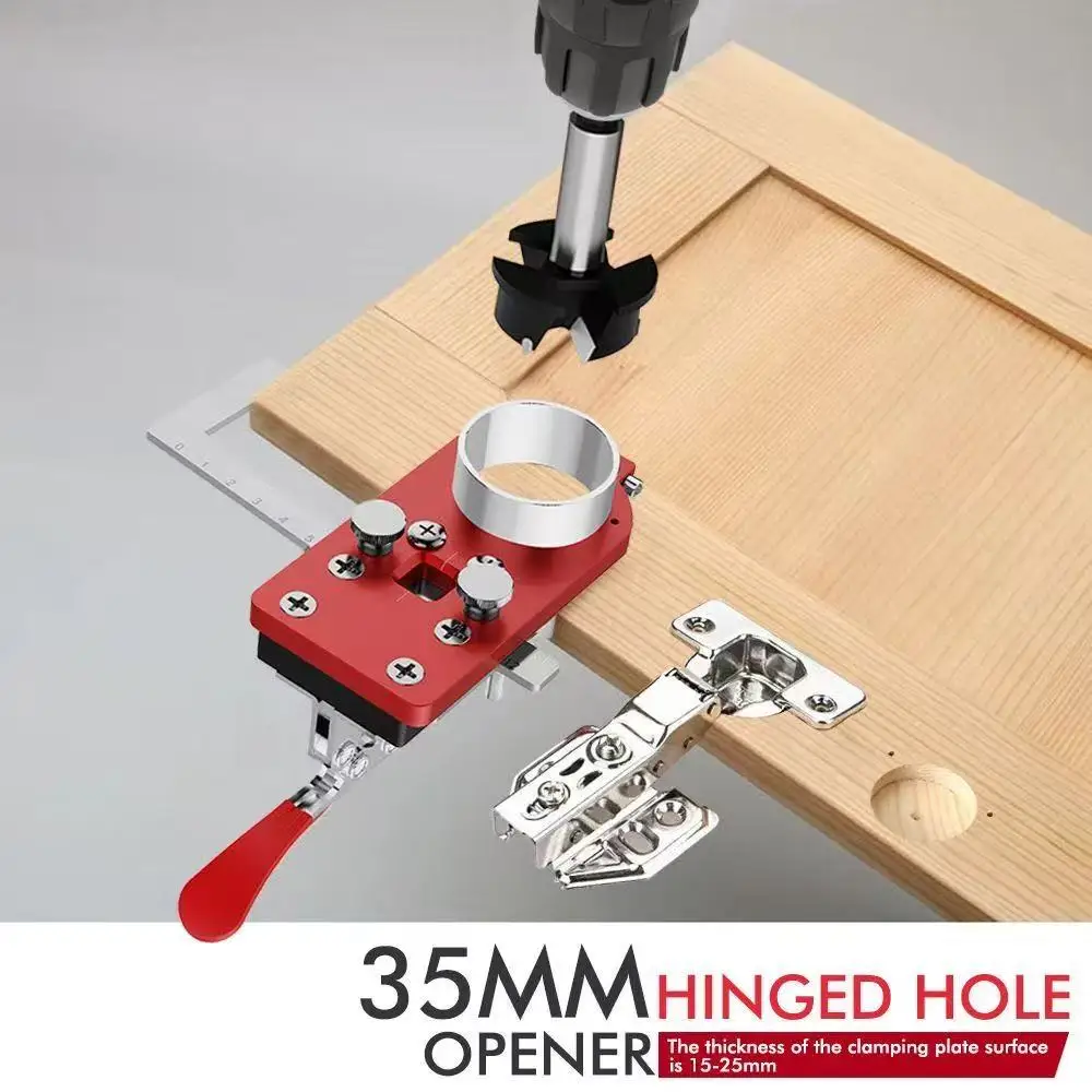 

Плотник дверные петли шкафа, пробойник, 35 мм, направляющая для сверления отверстий, локатор с линейкой приспособления, шаблон открывания отверстий для расточной петель