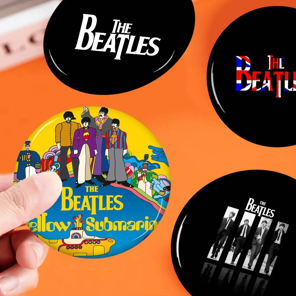 Vintage Popular Rock Band The B-Beatles 32/44/58mm Round Cartoon Brooches Handmade Pins for Backpack Jewelry Gifts Badge