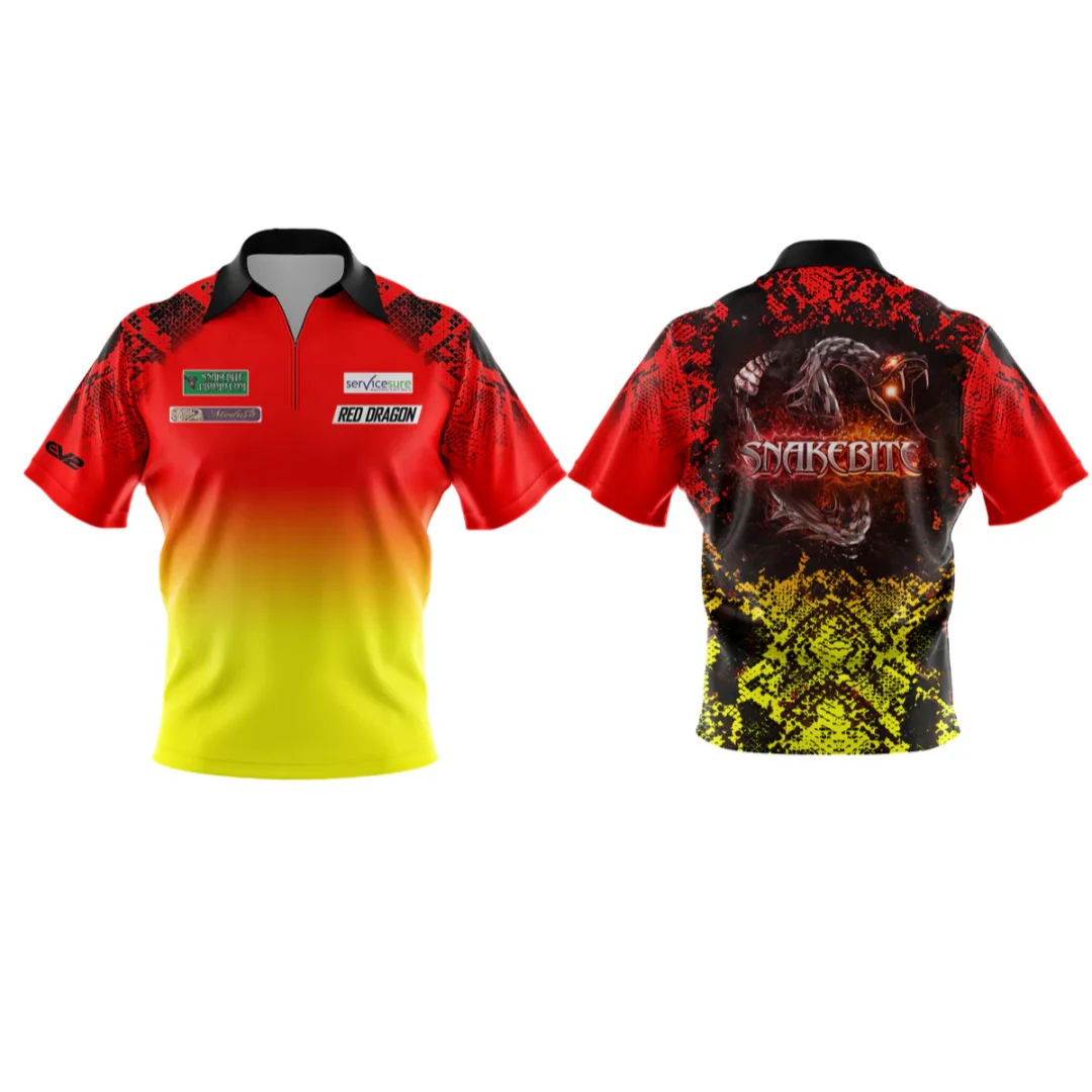 Peter Wright Red/Yellow Snakebite Polo Shirt replica Darts Polo Shirt Summer Sports Men's T-Shirt Kid's Clothing Tee Y2k Woman