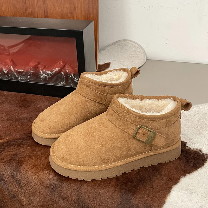 

Женские зимние флисовые ботинки для снега: модные, теплые, хлопковые, нескользящие, для повседневной носки, активного отдыха и досуга