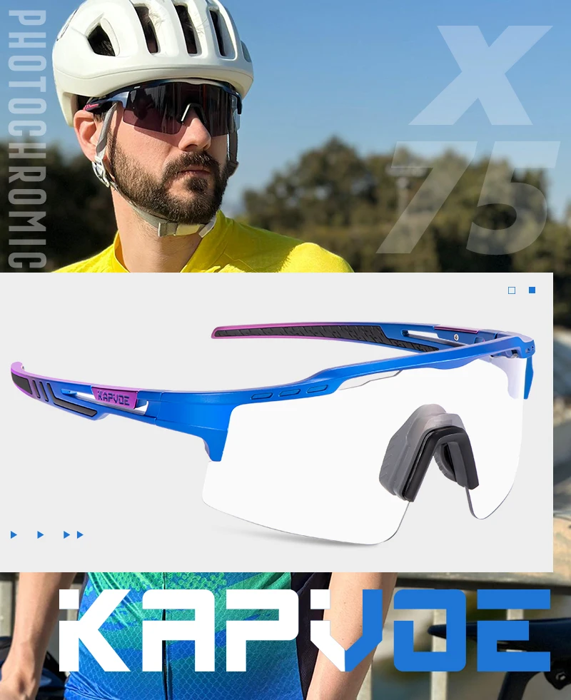 Occhiali Da Sole XLoop Uomo Donna Semi Senza Montatura Sport Ciclismo - Foto 12