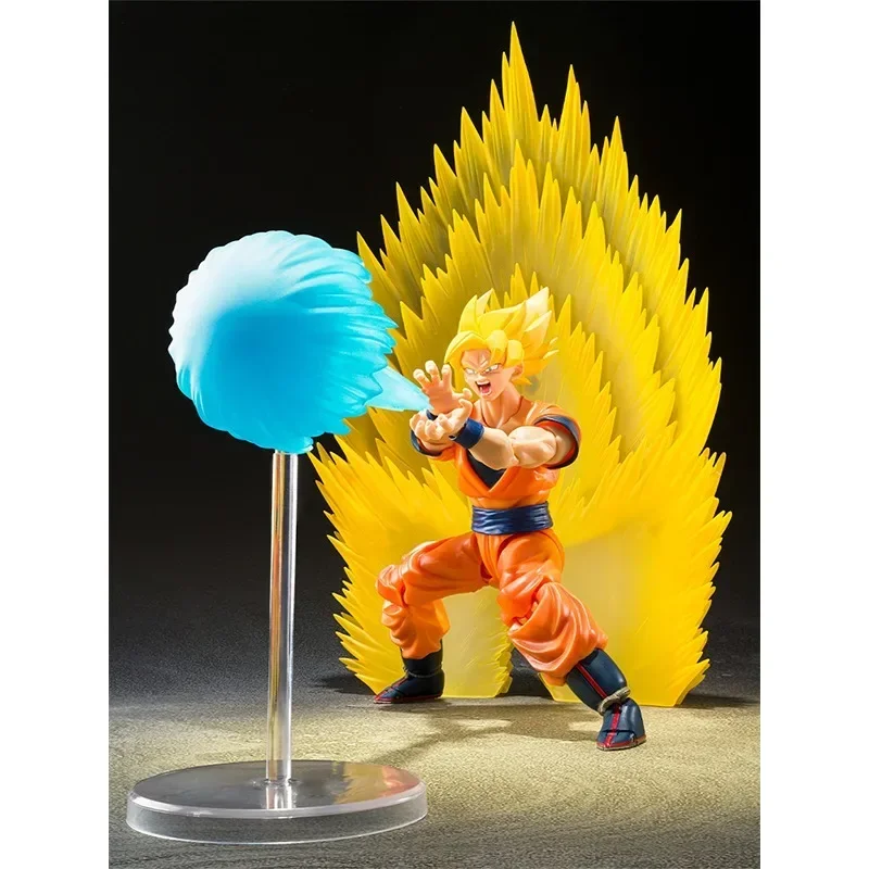 Original genuíno bandai anime dragon ball super saiyan filho goku conjunto de peças efettas shf modelo brinquedos figura ação presentes colecionáveis