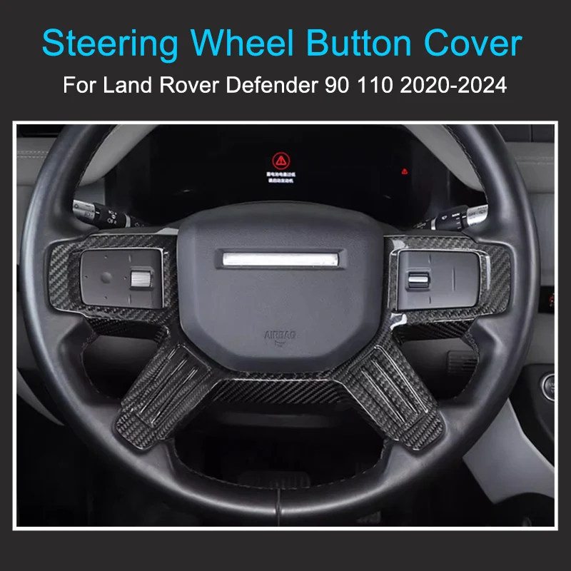 90 110 2020-2024 Decorative Frame Paste Style Easy Install Steering wheel Button Cover for Land Rover Defender