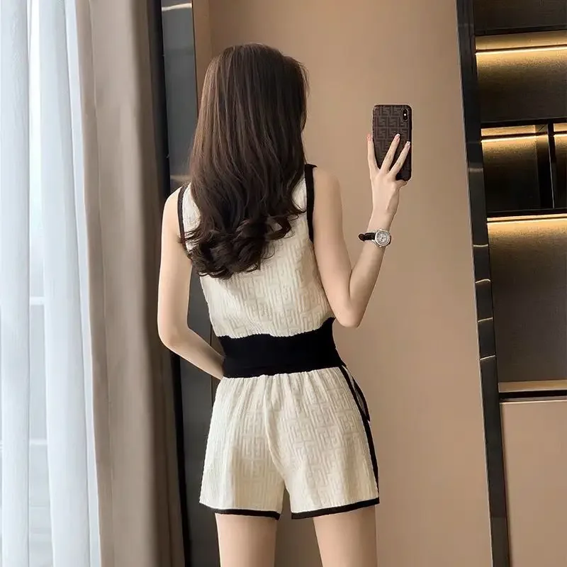 Short Sets for Women 2 Pieces Tracksuit Summer New Woman Shorts Novelties Features Matching Clothing Trend 2024 Top and Bottom