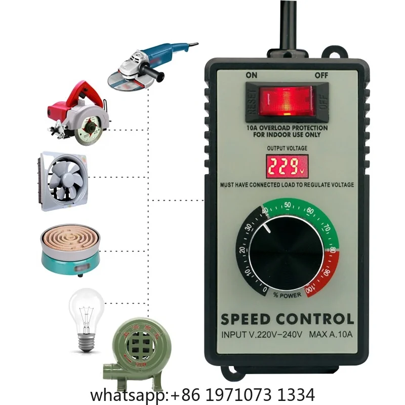 220V 4000W Motor Speed Controller Electric Router Exhaust Fan Grinder Drill Variable Voltage Regulator Switch LED Display