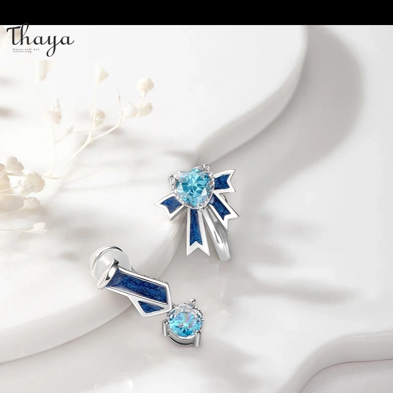 

Thaya S925 Sterling Silver Crystal Earring Clips Fashion Elegant Women Earrings Female 2024 Trendy Classic Earring For Women