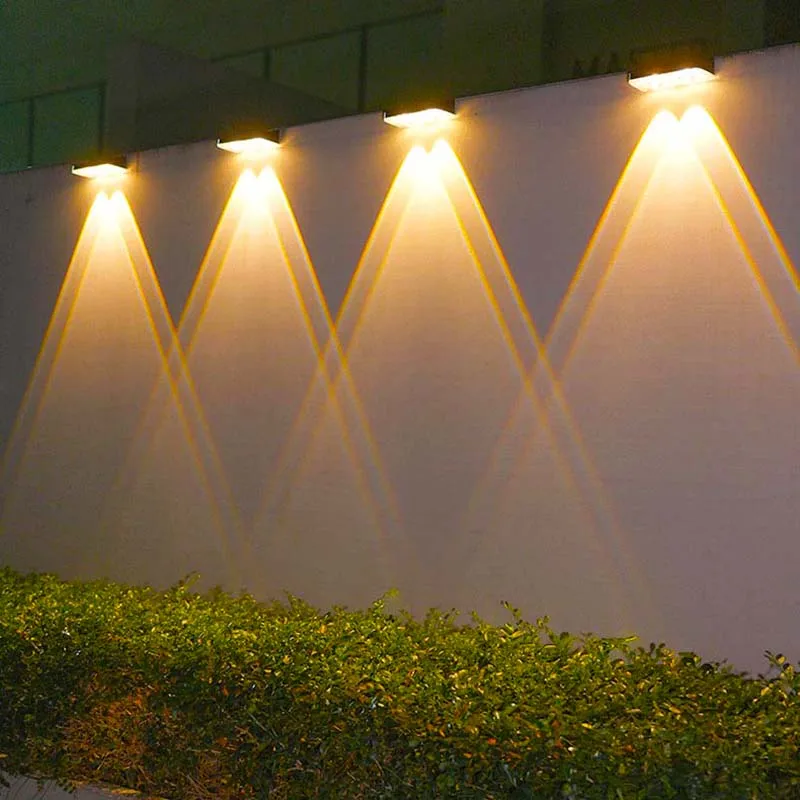 Luces solares para vallas, luces de paso alimentadas por energía Solar para exteriores, impermeables, de pared para Patio, jardín, porche, camino,