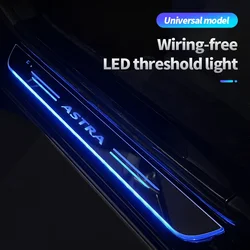 Acrylic USB Power Moving LED Welcome Pedal Car Scuff Plate Pedal Door Sill Pathway Light For Opel Astra F G H J K GTC OPC GIS