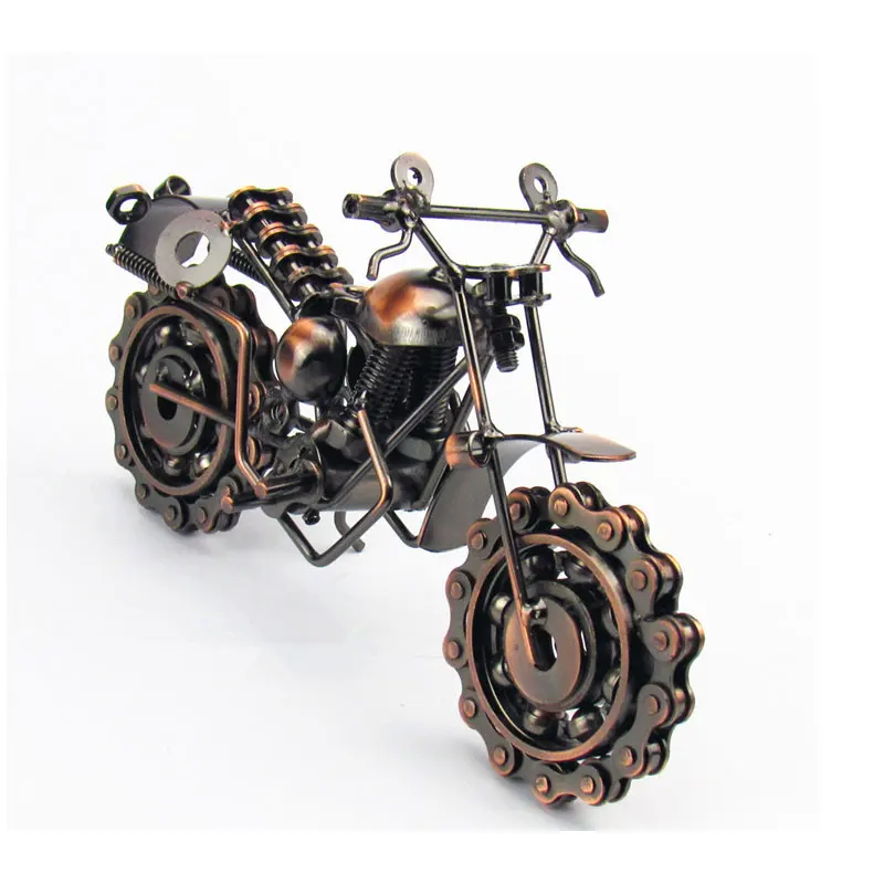 

Vintage HandMade Iron Art Craft Motocycle Gift Rotatable Wheel Home Office Desk souvenir ornaments