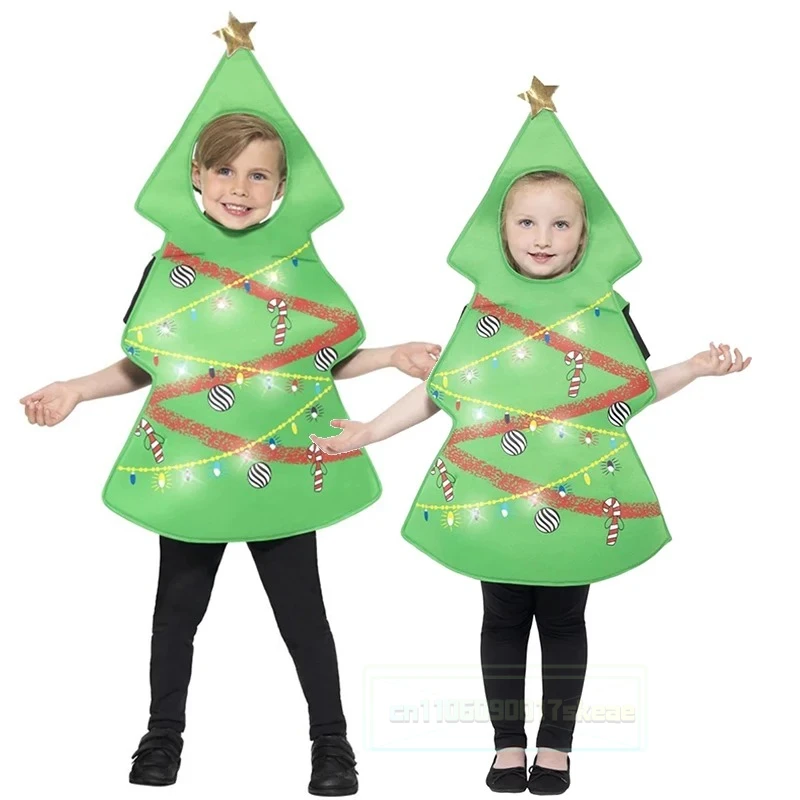 

2025 New Arrival Boys Green New Year Festive Holiday Fancy Dress Up Girls Christmas Tree Costume