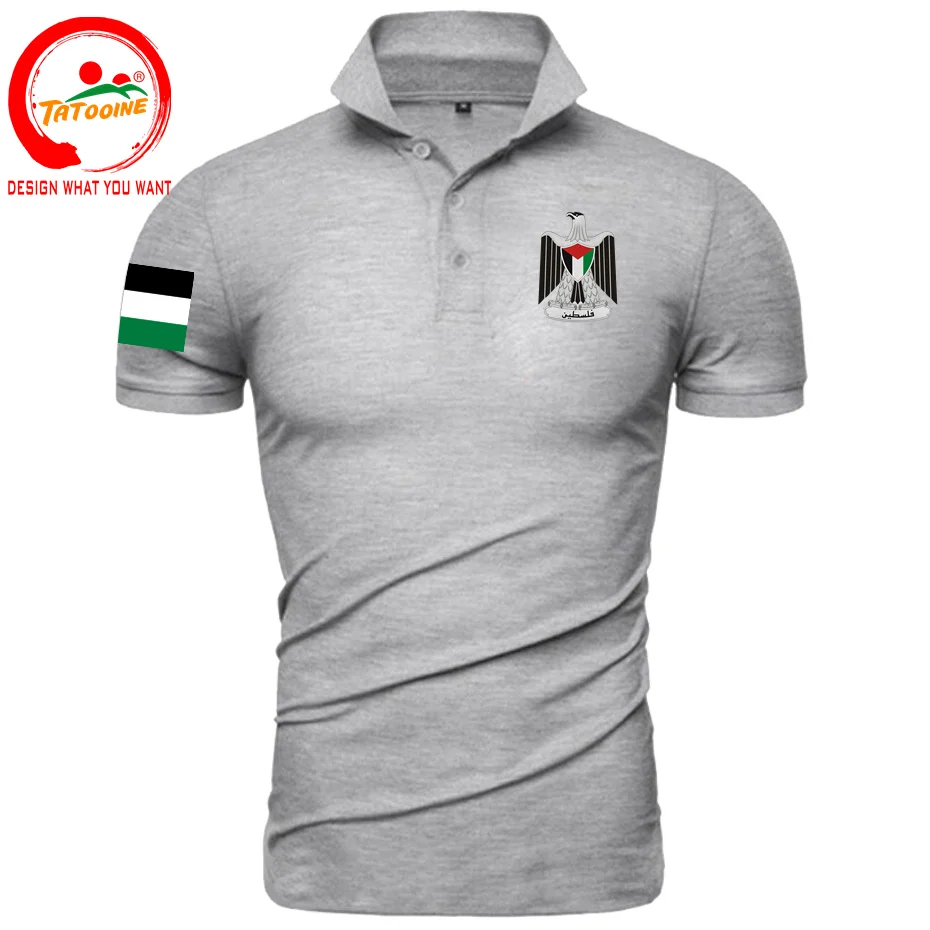 دولة فلسطين الفلسطينية PS PSE قمصان بولو الرجال العلامة التجارية المطبوعة لمعاطف البلد من الذراع الأمة فريق العلم قميص بولو للرجل #3