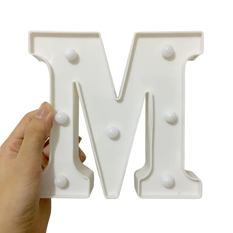 Luminous LED Letter Night Light Creative 26 English Alphabet Battery Lamp Romantic Wedding Party Decoration Christmas Gift 16cm