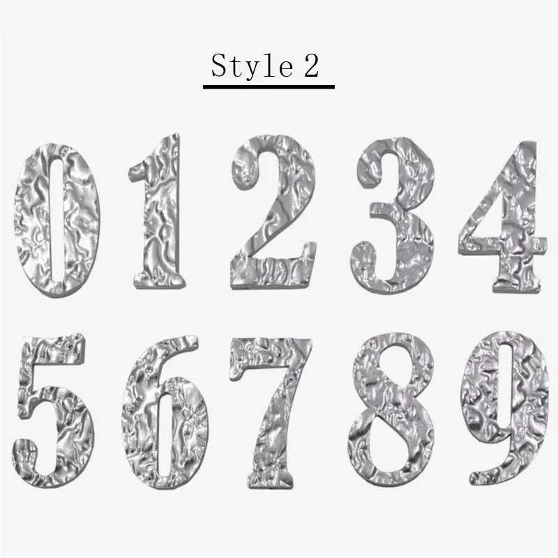 FuWell 3D Number Plate Household Digital Doorplate 0-9 Stone Pattern Self-adhesive House Street Mailbox Identifier 6/7/7.62cm