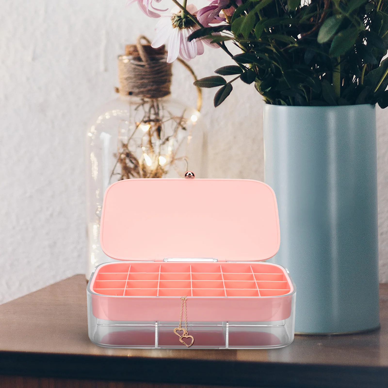 

Multi Layer Jewelry Box Storage Case ABS Material Earrings Necklace Bracelet Container Great Gift Women Valentine Christmas