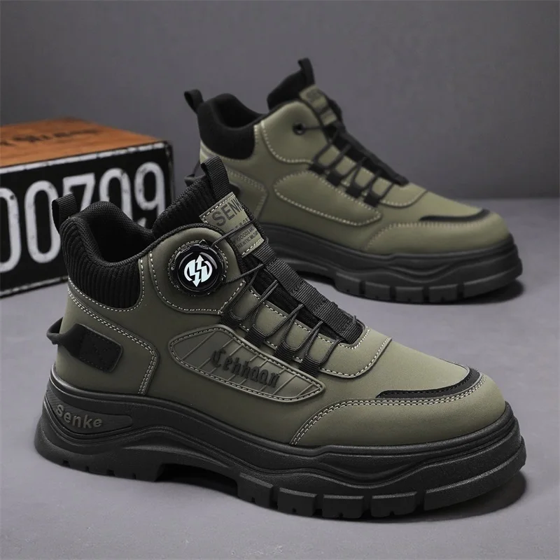 

2025 New Men's Shoes Autumn Breathable Button Rotating Convenient Mesh Sports Outdoor Sports Leisure Running and Hiking Shoes