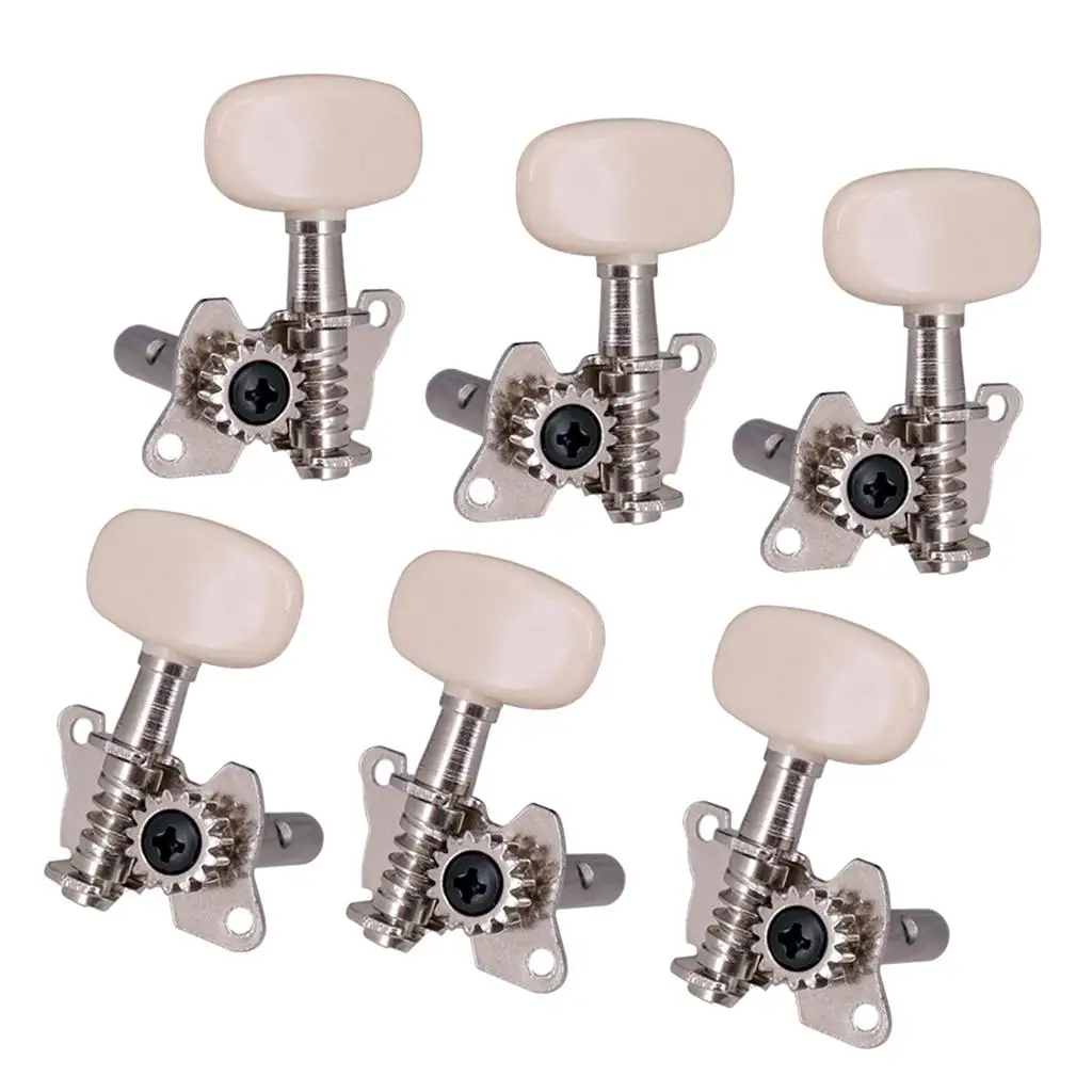 6x Electric Guitar Machine Head Knobs, Sealed Gear , Guitar String Tuning Pegs for Acoustic Classical Guitar (3 Left + 3 Right)