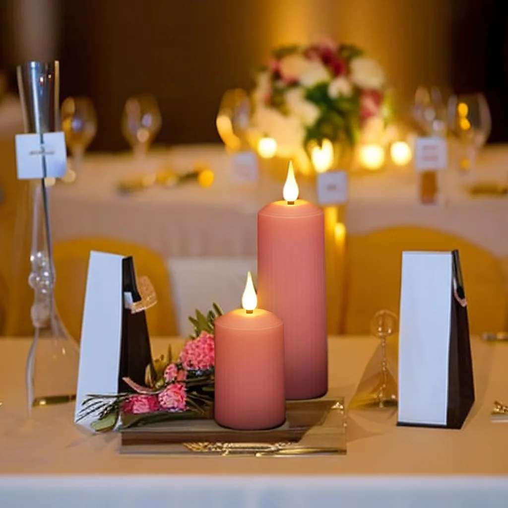 Velas recargables FPOO por USB con llama parpadeante, vela Led con Control remoto, vela rosa para decoración de bodas y vacaciones