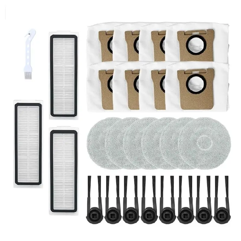 ABCA-For Mijia M40S/For OV31CN Robot Vacuum,Replacement Parts Kit Includes Filters Microfiber Mop Cloth Dust Bags Side Brushes