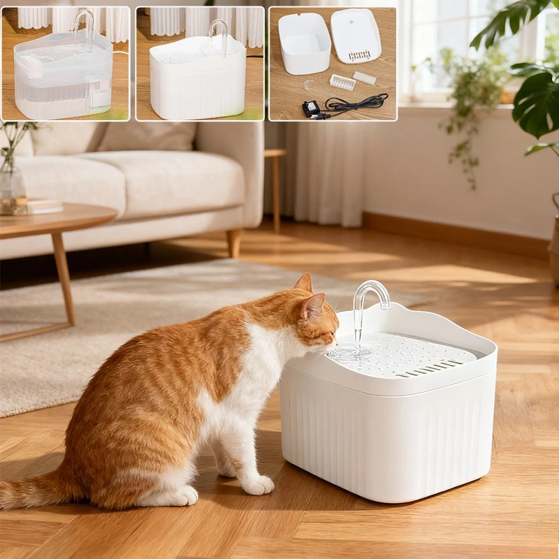 

2026 New Pets Water Automatic Circulation Filter Large Capacity Quiet Drinking Water Fountain for Cats Dog Plug-in Katzenzubehör