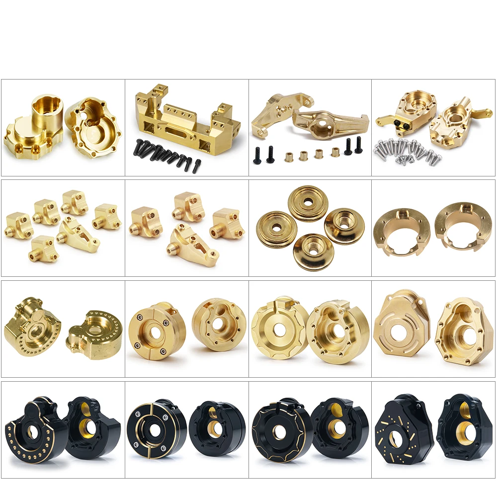 AXSPEED Heavy Brass Counterweight Portal Axle Housing Diff Cover Bumper Mount for 1/10 RC Crawler Car TRX4 TRX6 Parts