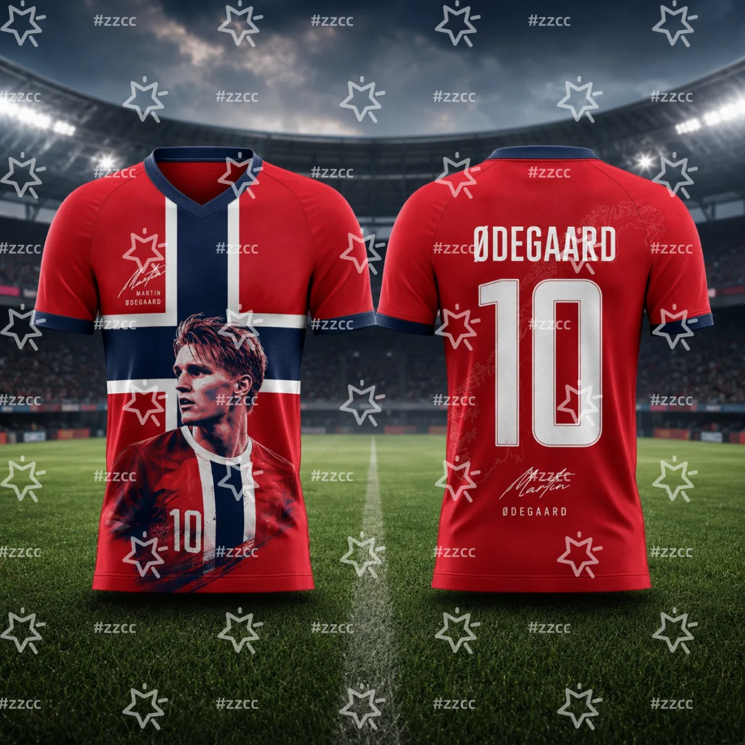 2026 Haaland Norwegen Team Fußballtrikot Spiel- & Trainingsset Sommer Sport Herren T-Shirt Kinderbekleidung Tee Y2k Damen – Detail 5