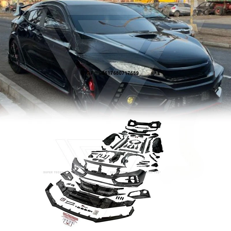 PP Wide Body Kits for 2017-2021 BodyKit Retrofit to Type R Fk8 Style