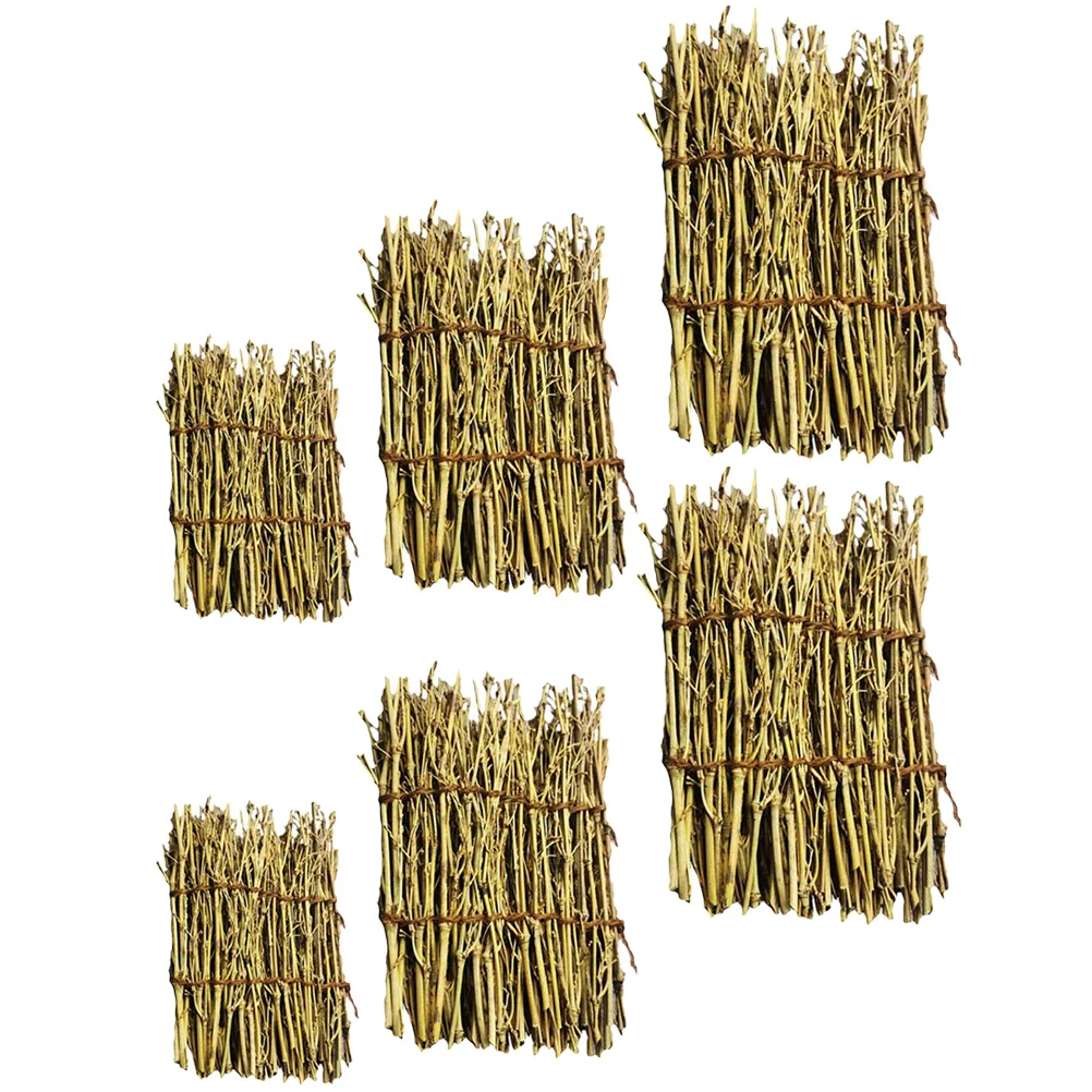 6 Pcs Decorations Bamboo Sushi Arrangement Dining Table Miniature Garden Fence Food Photography Props