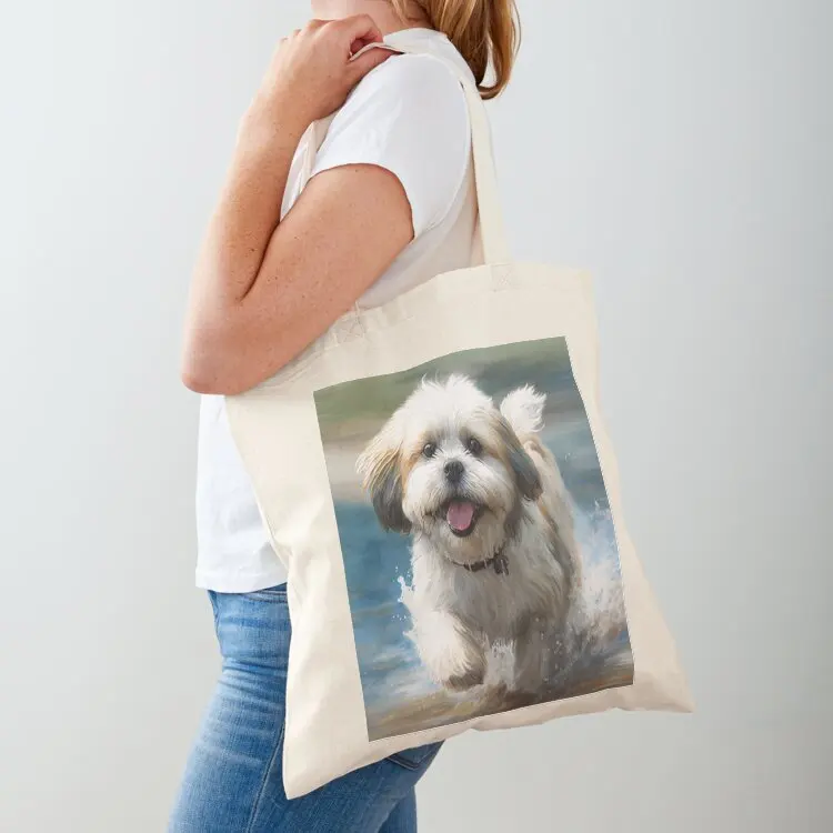 

shihtzu Tote Bag Beach bag large tote bag custom canvas personalized tote